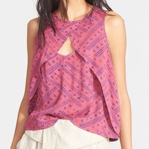 Free People Look Through Pink Fruit Punch Tank Top